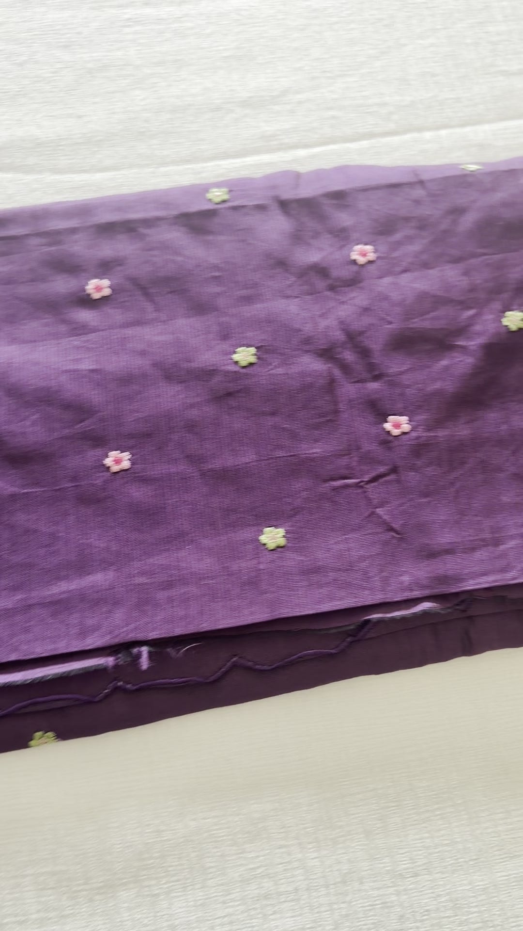 Purple Mangalagiri Cut Work Saree