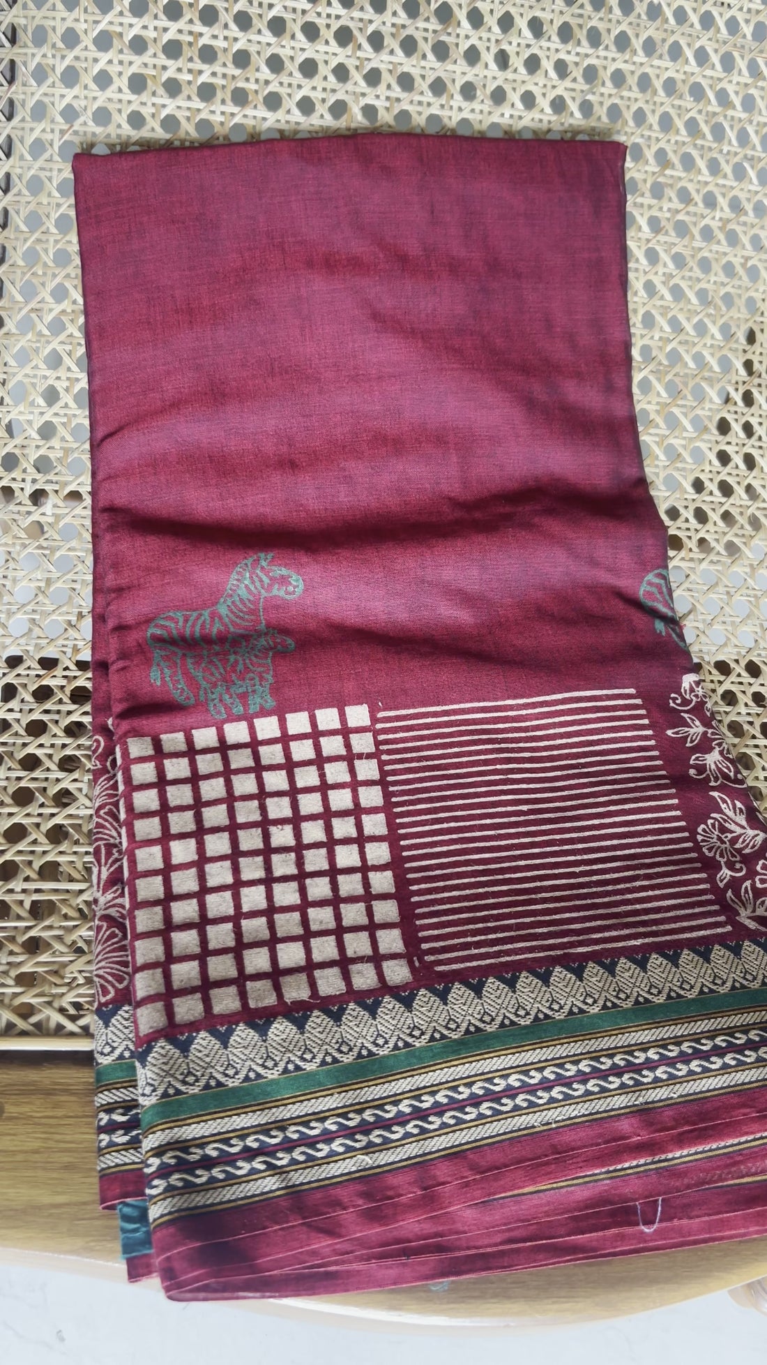 Deep Maroon Narayanpet Saree