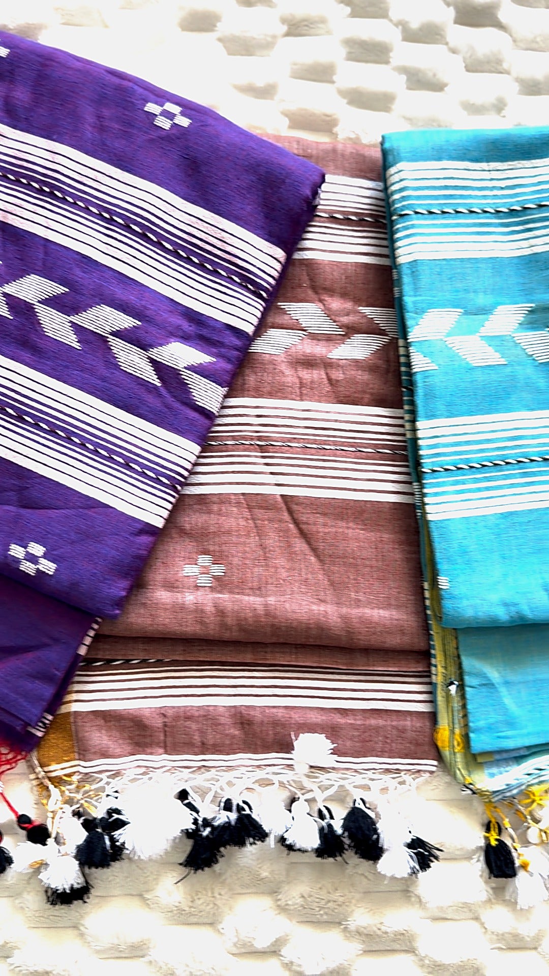 Violet Ponduru Khadi Cotton Saree with Blouse