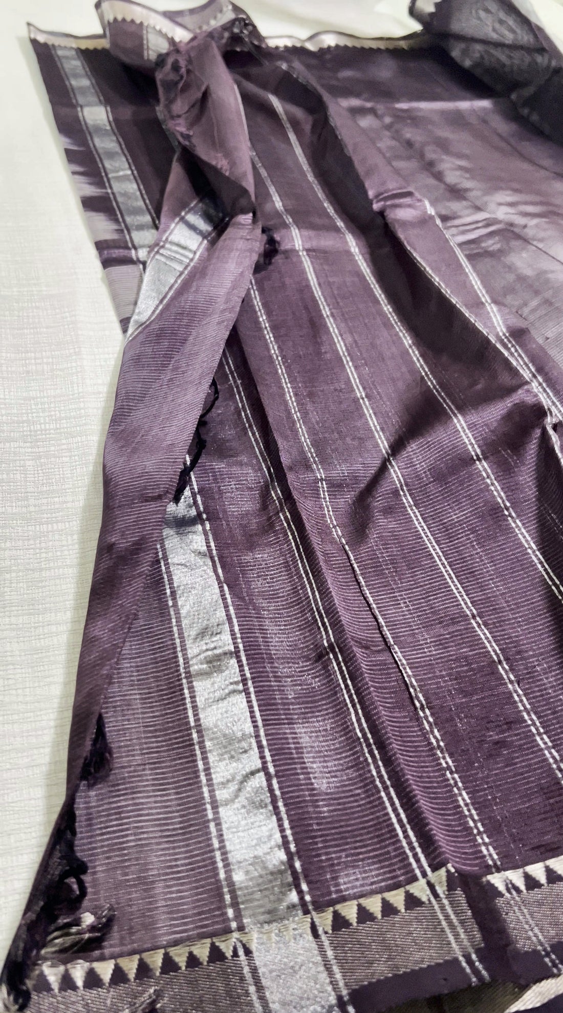 Silver Mangalagiri Katari Saree