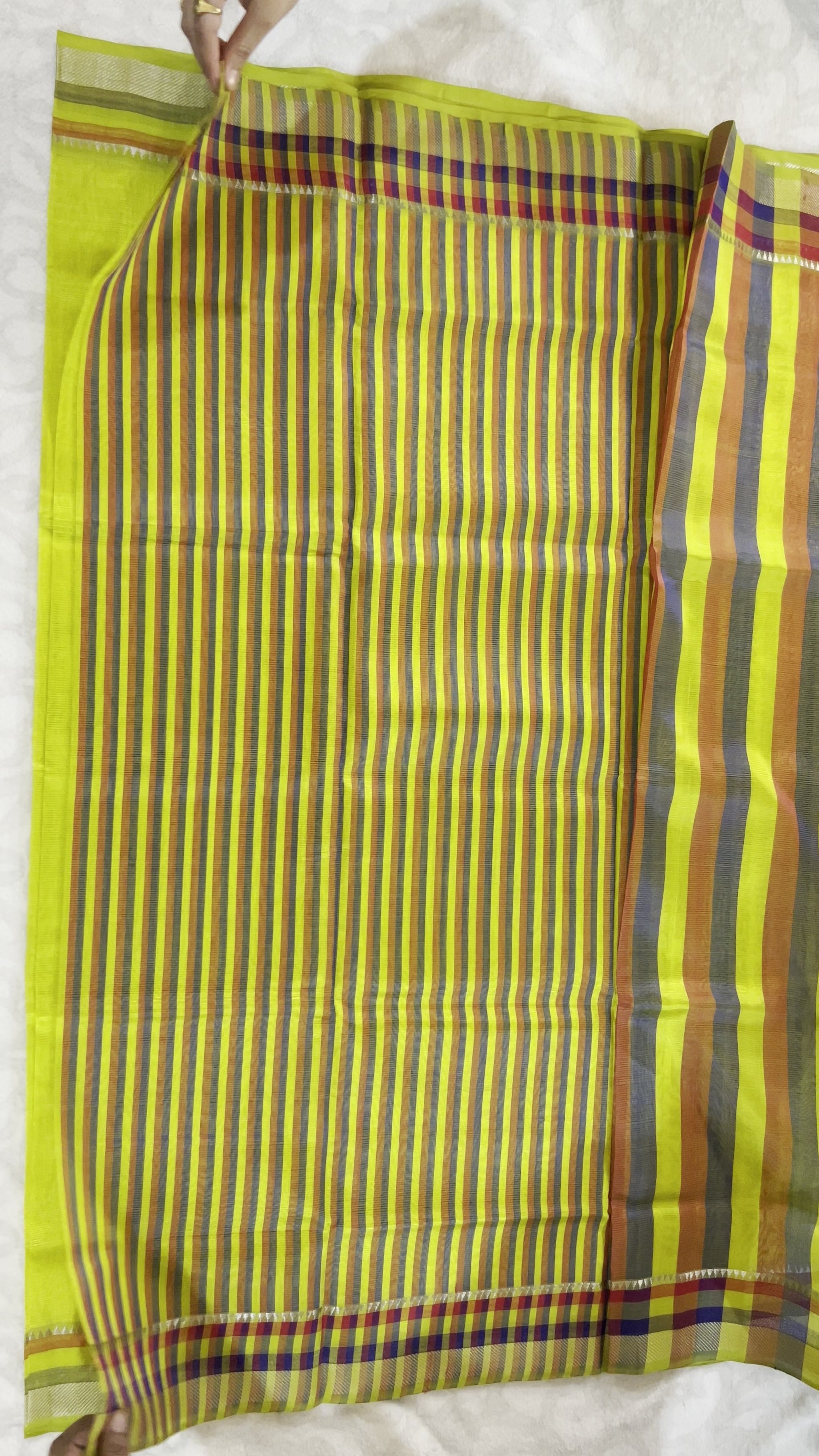 Yellow Mangalagiri Pattu Saree
