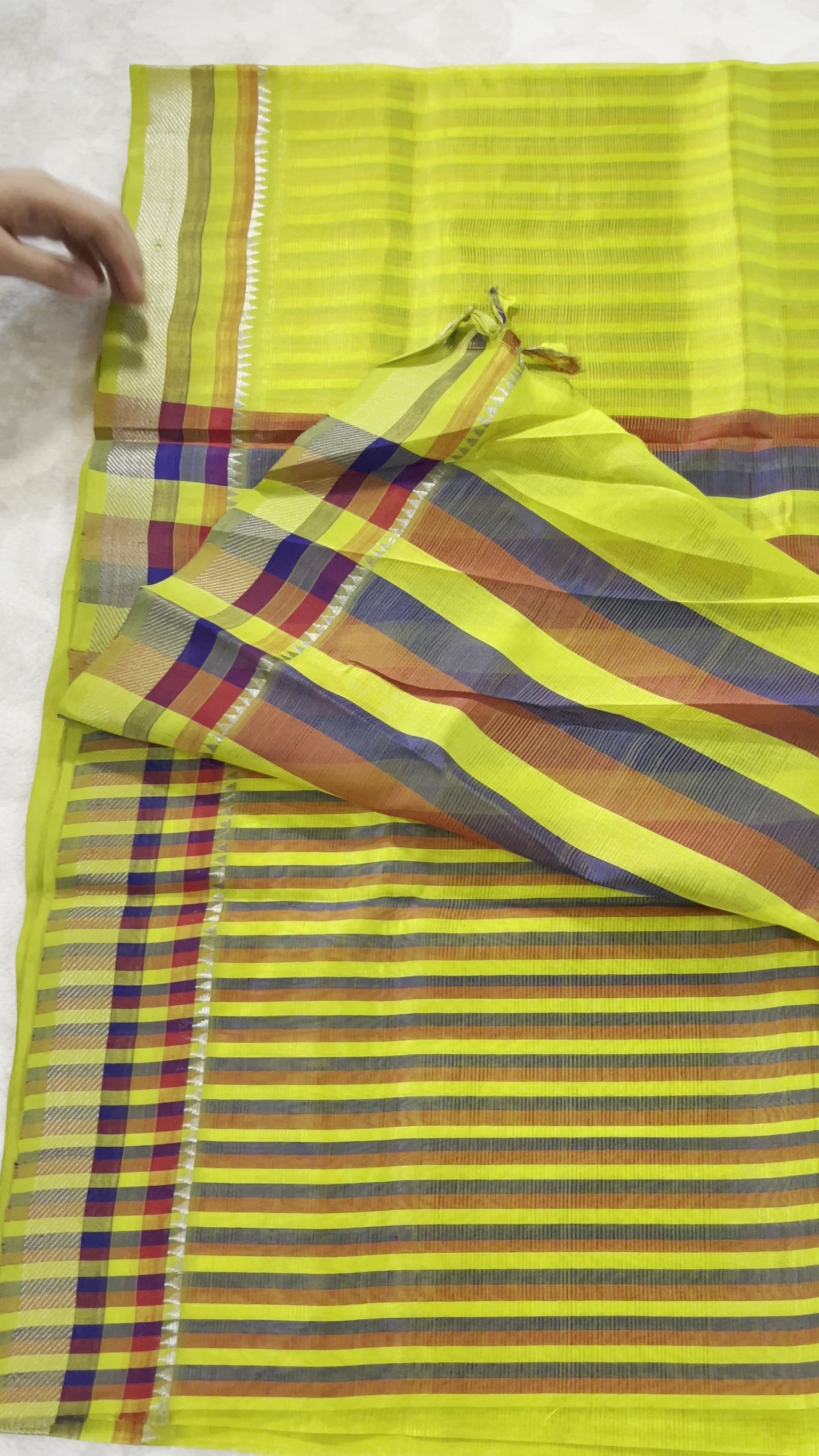 Yellow Mangalagiri Pattu Saree